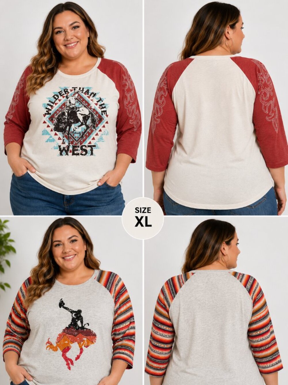 Panhandle Western Graphic Tee Bundle 2pc Wild West Rodeo Serape XL